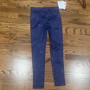 NWT Athleta Girl Navy Speckled Leggings